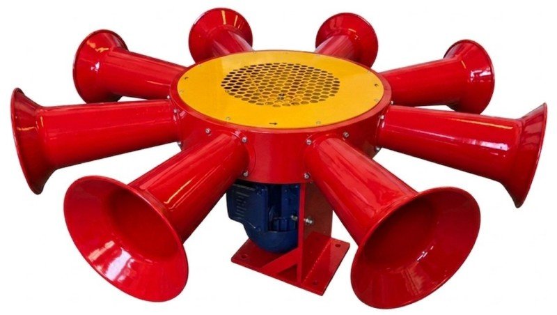 SIRENE ELETROMECÂNICA INDUSTRIAL TRIFÁSICA COM 8 CORNETAS SIRENE ELETROMECÂNICA INDUSTRIAL TRIFÁSICA COM 8 CORNETAS